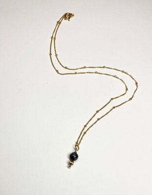 Gold satellite chain gemstone necklace