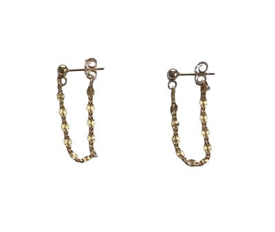 Gold starburst chain earrings