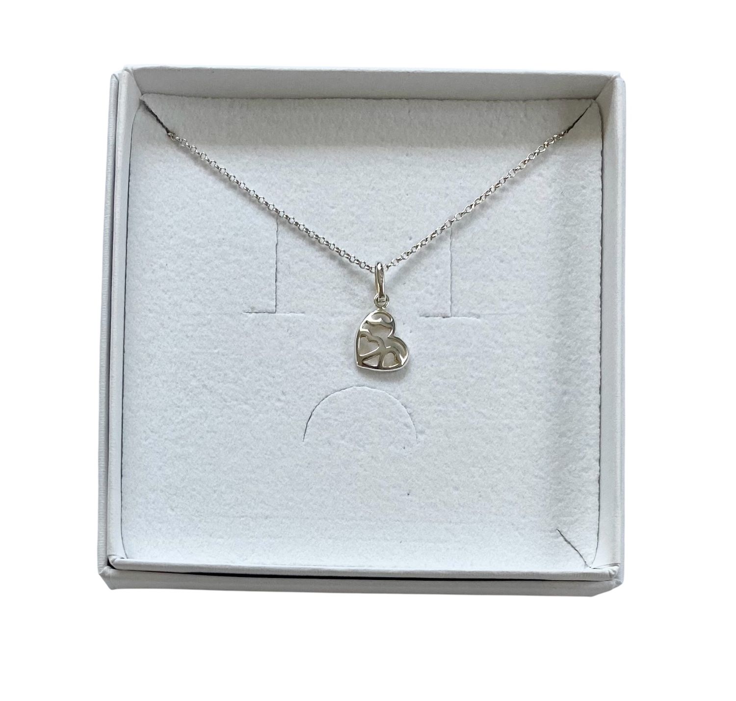 Silver multi heart necklace