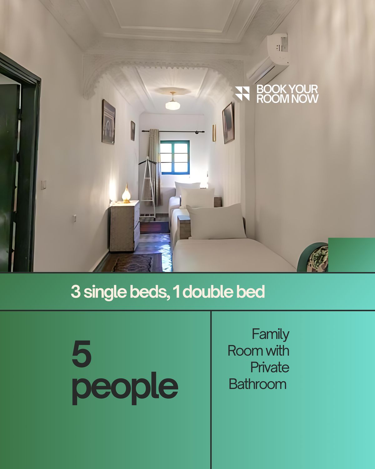 Family Room with Private Bathroom (5 people)