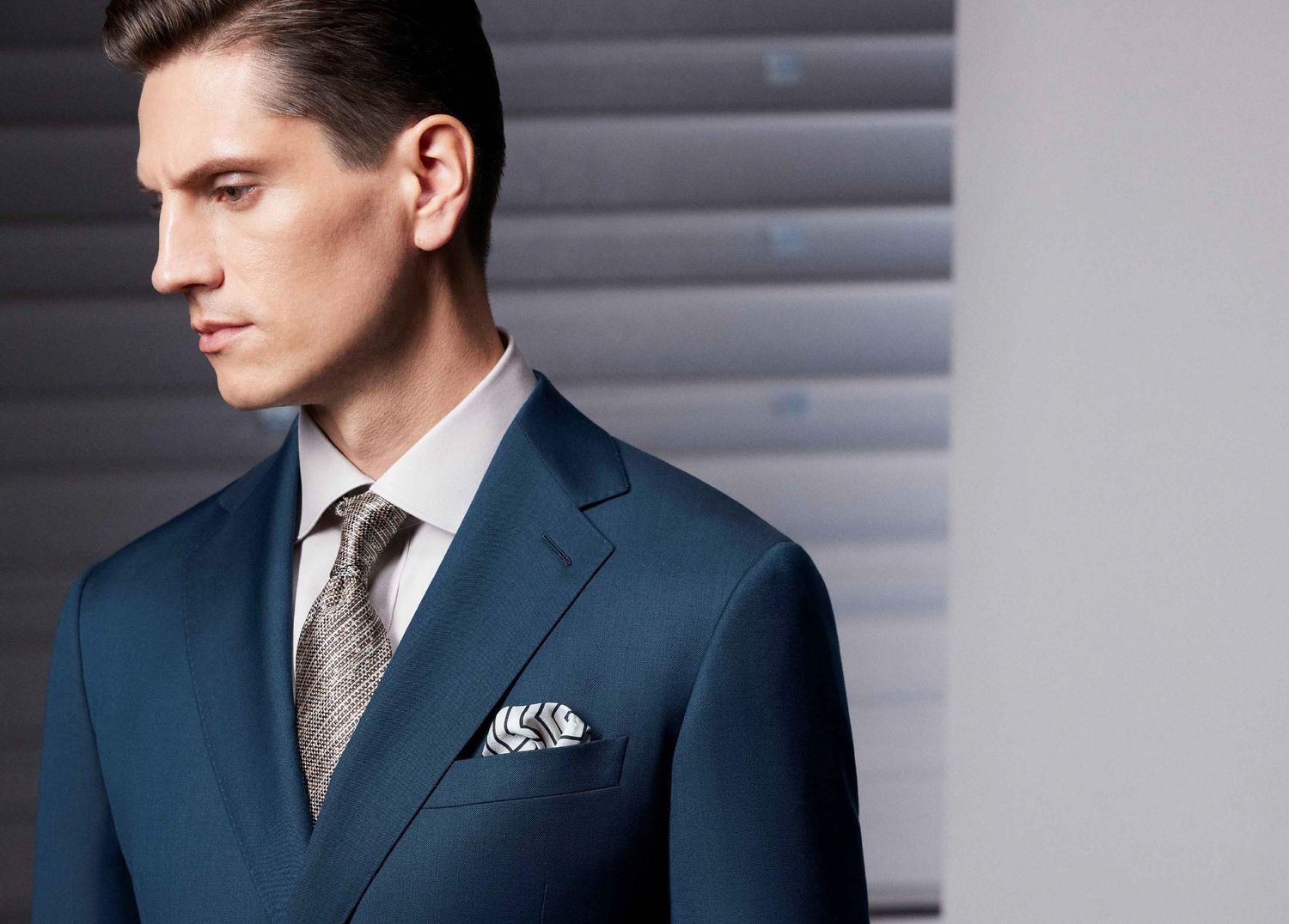 Tailored Dark Teal Wool Suit