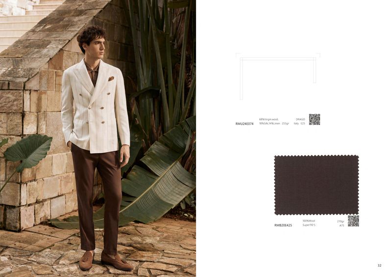 Ivory Striped Blazer &amp; Chocolate Trousers | Refined Summer Contrast