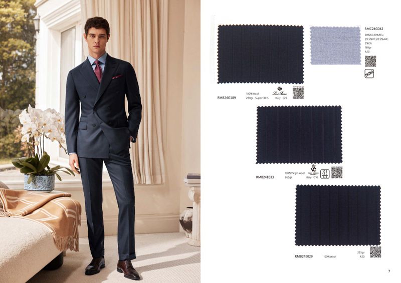 Man’s Navy Double-Breasted Wool Suit – Refined Luxury