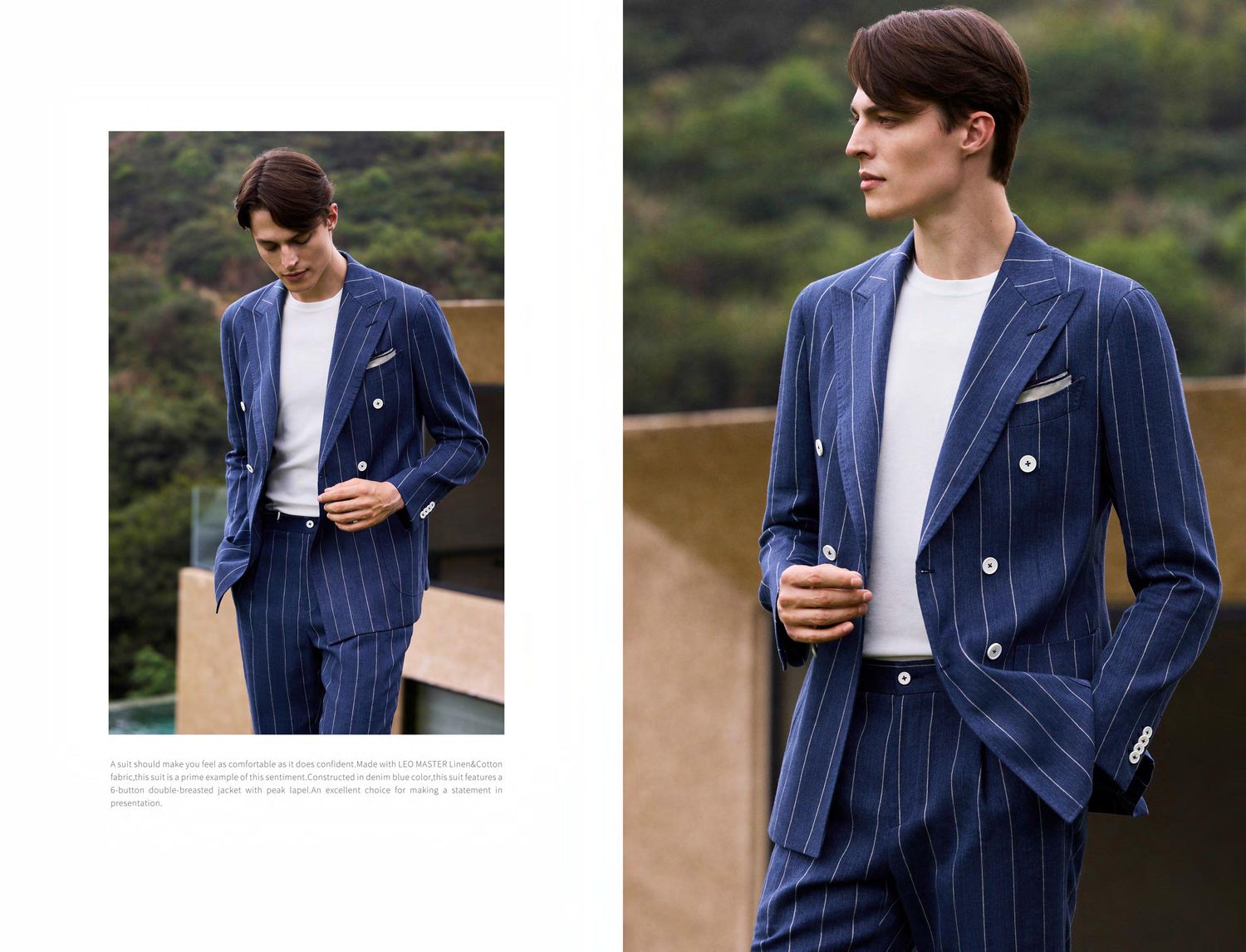 Tailored Blue Pinstripe Suit – Bold &amp; Refined