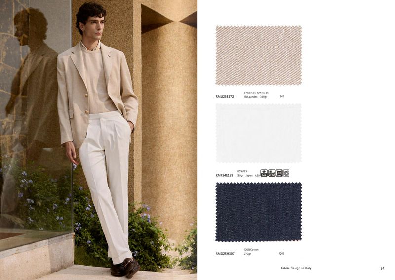 Natural Beige Blazer with Ivory Trousers