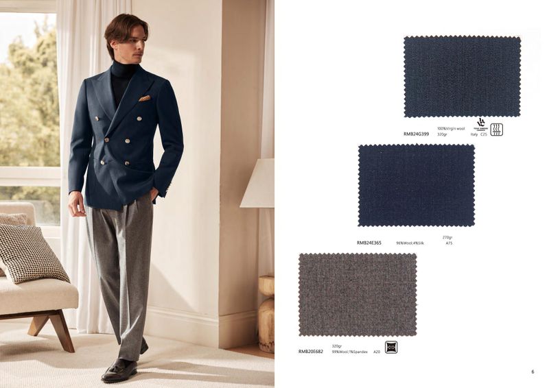 Navy Double-Breasted Blazer with Grey Trousers – Tailored Men&#39;s Look