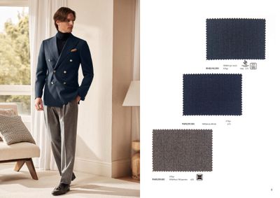Navy Double-Breasted Blazer with Grey Trousers – Tailored Men&#39;s Look