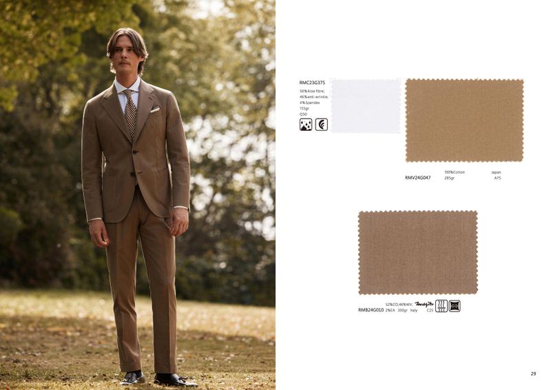 Tailored Light Brown Cotton Suit