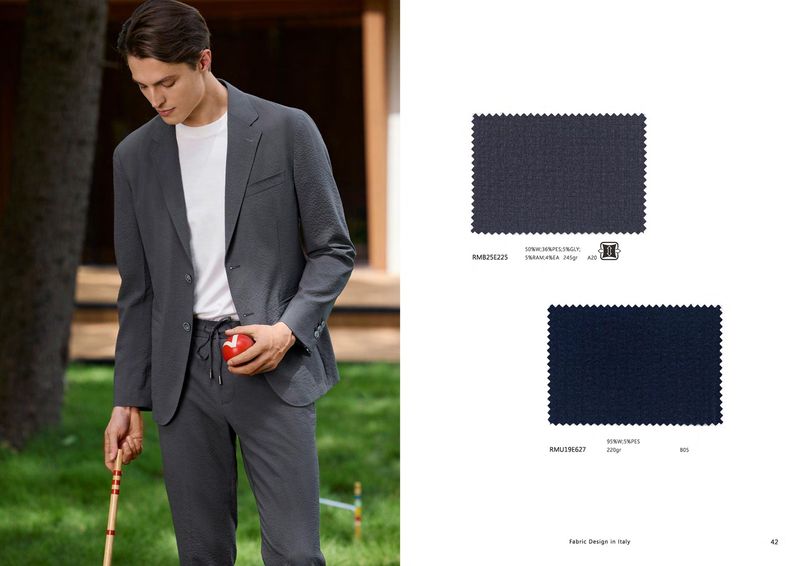 Men’s Grey Textured Suit – Lightweight and Modern Summer Style