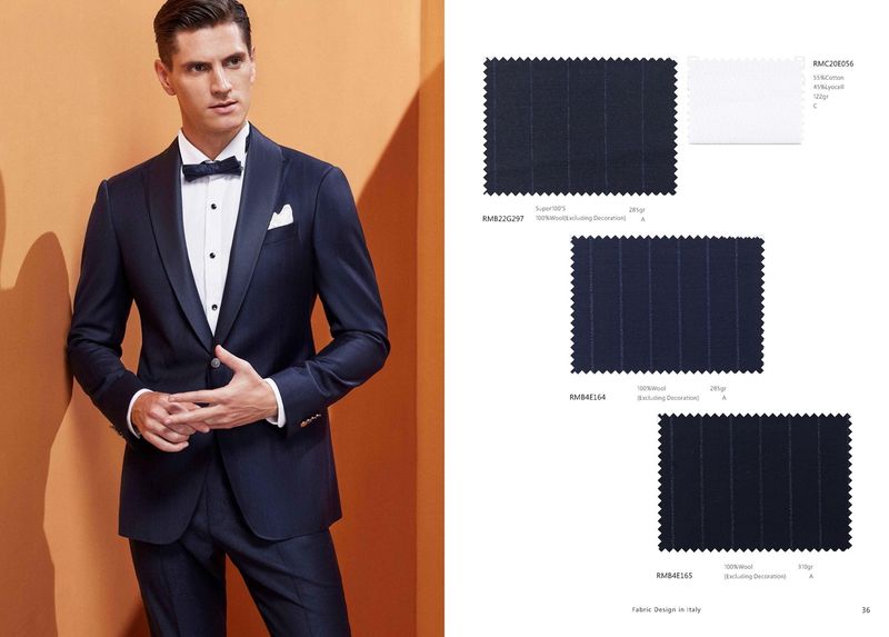 Navy Pinstripe Wedding Tuxedo – Classic Elegance with a Twist