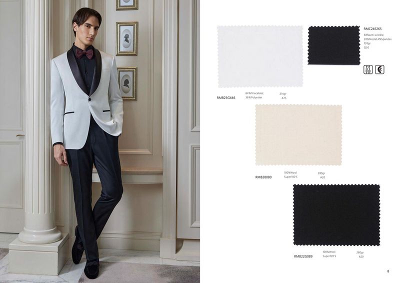 Ivory Tuxedo Jacket with Black Lapels – Refined Wedding Style