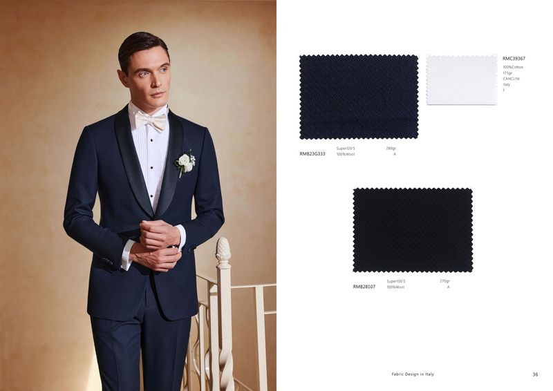 Navy Jacquard Wedding Suit – Textured Elegance for the Big Day