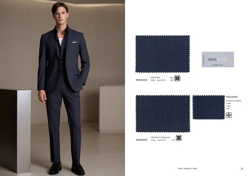 Modern Executive Suit with Stretch Wool
