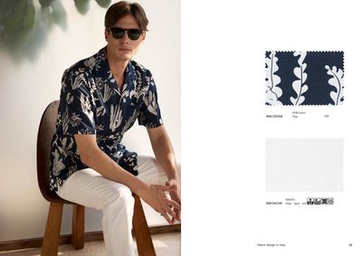 Relaxed Printed Shirt with White Cotton Trousers