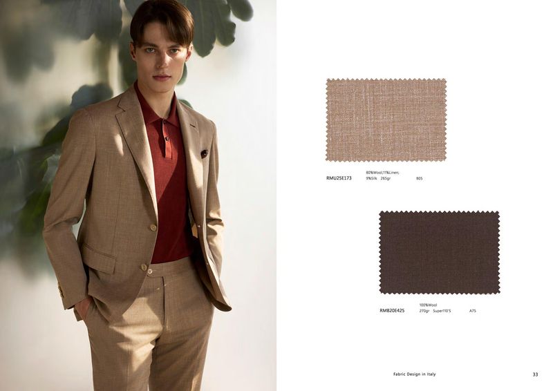 Light Caramel Summer Suit with Rust Polo
