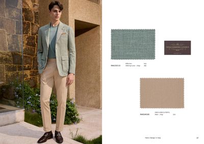 Tailored Green Linen Blazer &amp; Beige Pants