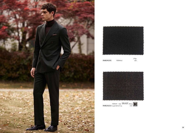 Tailored Dark Double-Breasted Suit