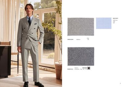 Light Grey Double-Breasted Men&#39;s Suit