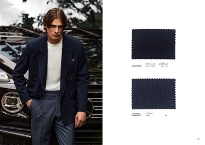 Americana Azul Marino Cruzada &amp; Pantalón Azul Texturizado