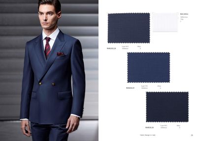 Navy Double-Breasted Power Suit – Super 100’s &amp; Super 110’s Wool