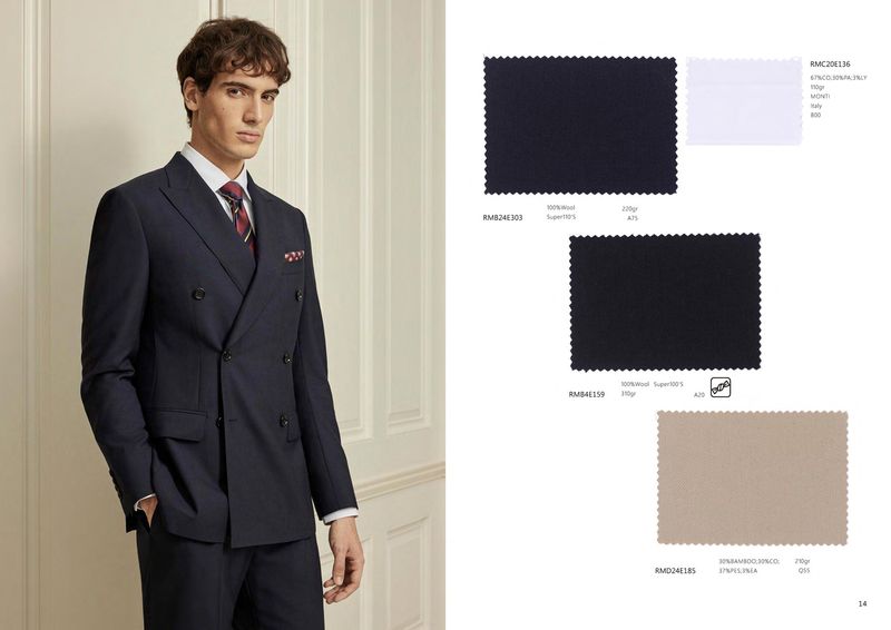 Men&#39;s Double-Breasted Navy Suit – Formal, Refined &amp; Timeless