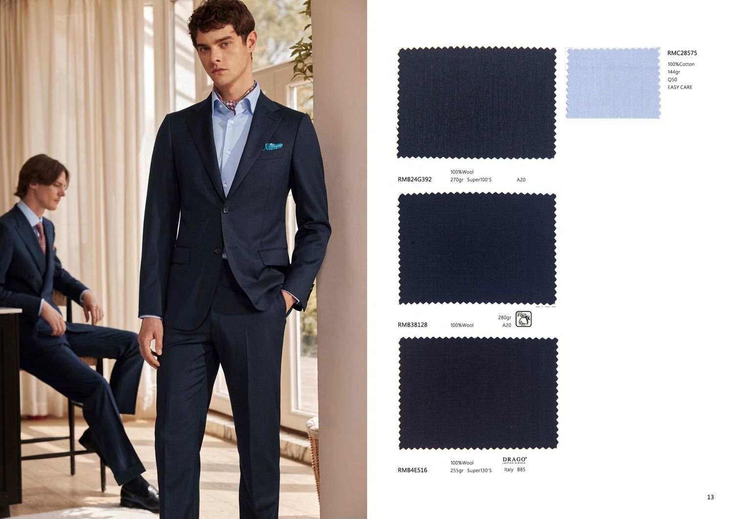 Men&#39;s Navy Suit with Tonal Stripes – Subtle, Versatile &amp; Elevated