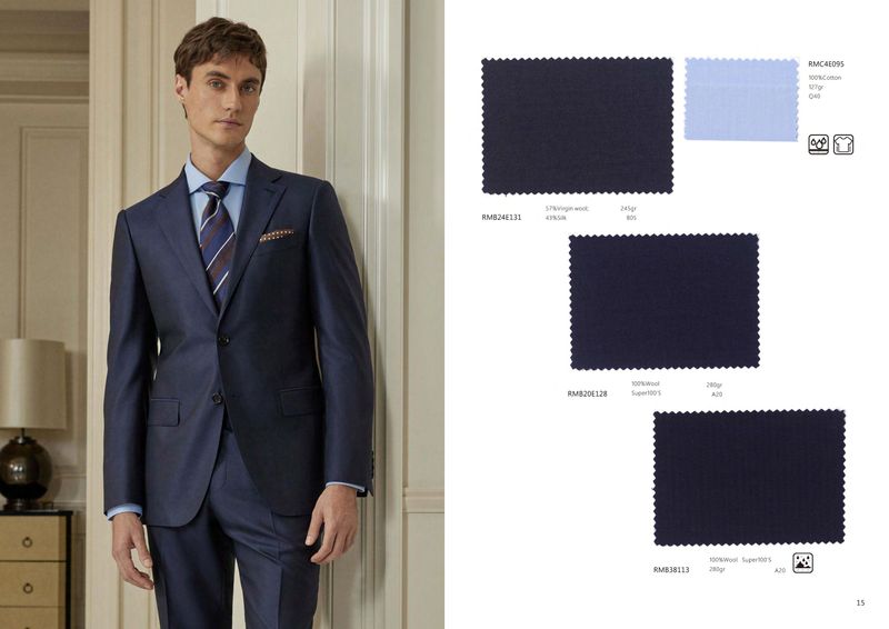 Navy Suit with Satin Sheen – Timeless with a Touch of Luxury