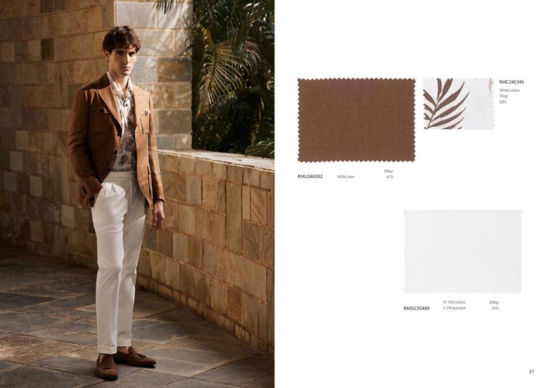 Blazer Safari Marrón de Lino &amp; Pantalón Blanco