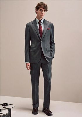 Grey Pinstripe Wool Suit – Business Authority