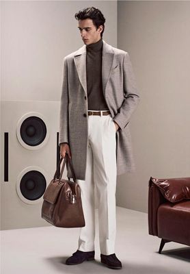 ​Single-Breasted Wool Overcoat – Refined Outerwear