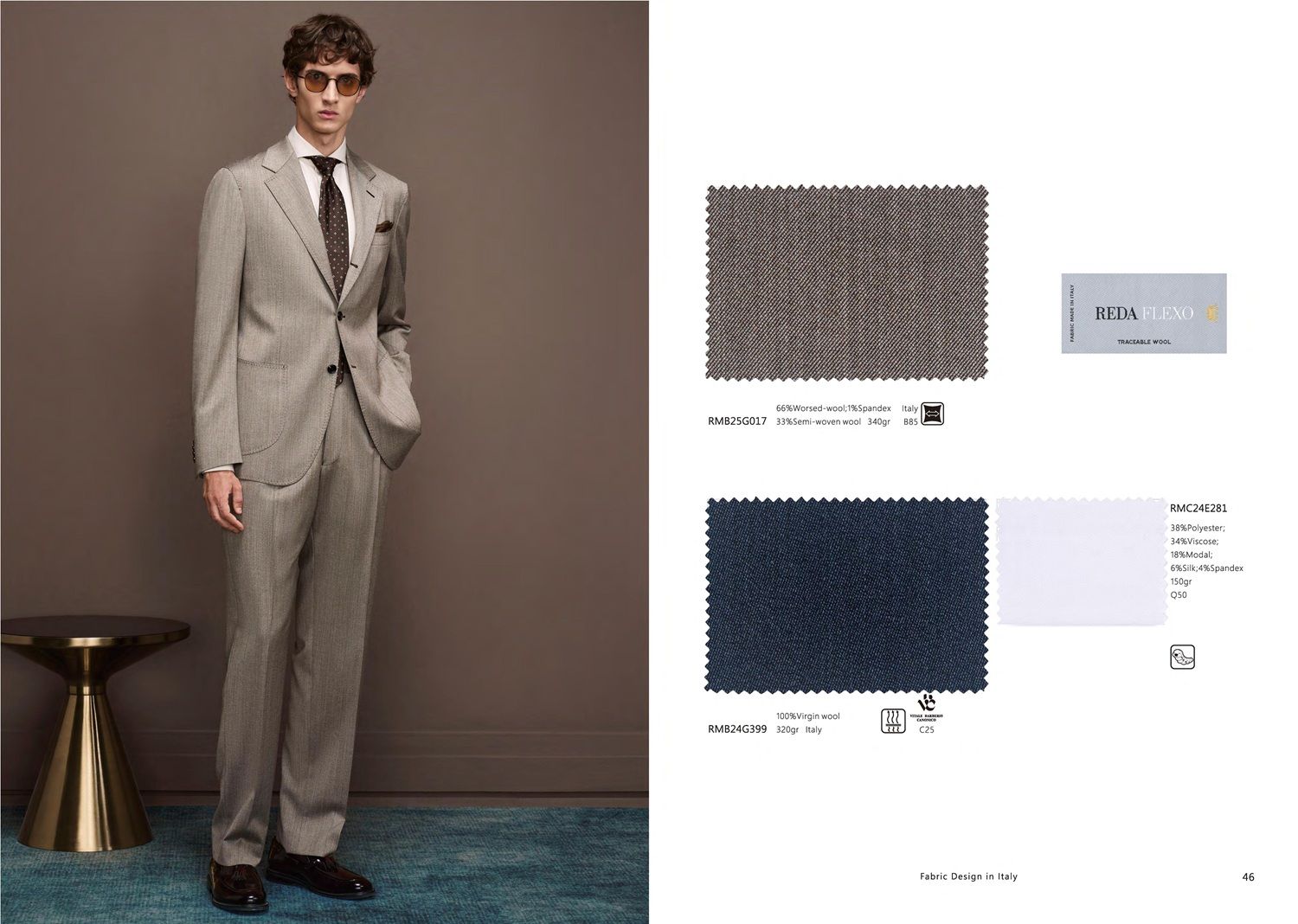 Light Grey Wool Blend Suit
