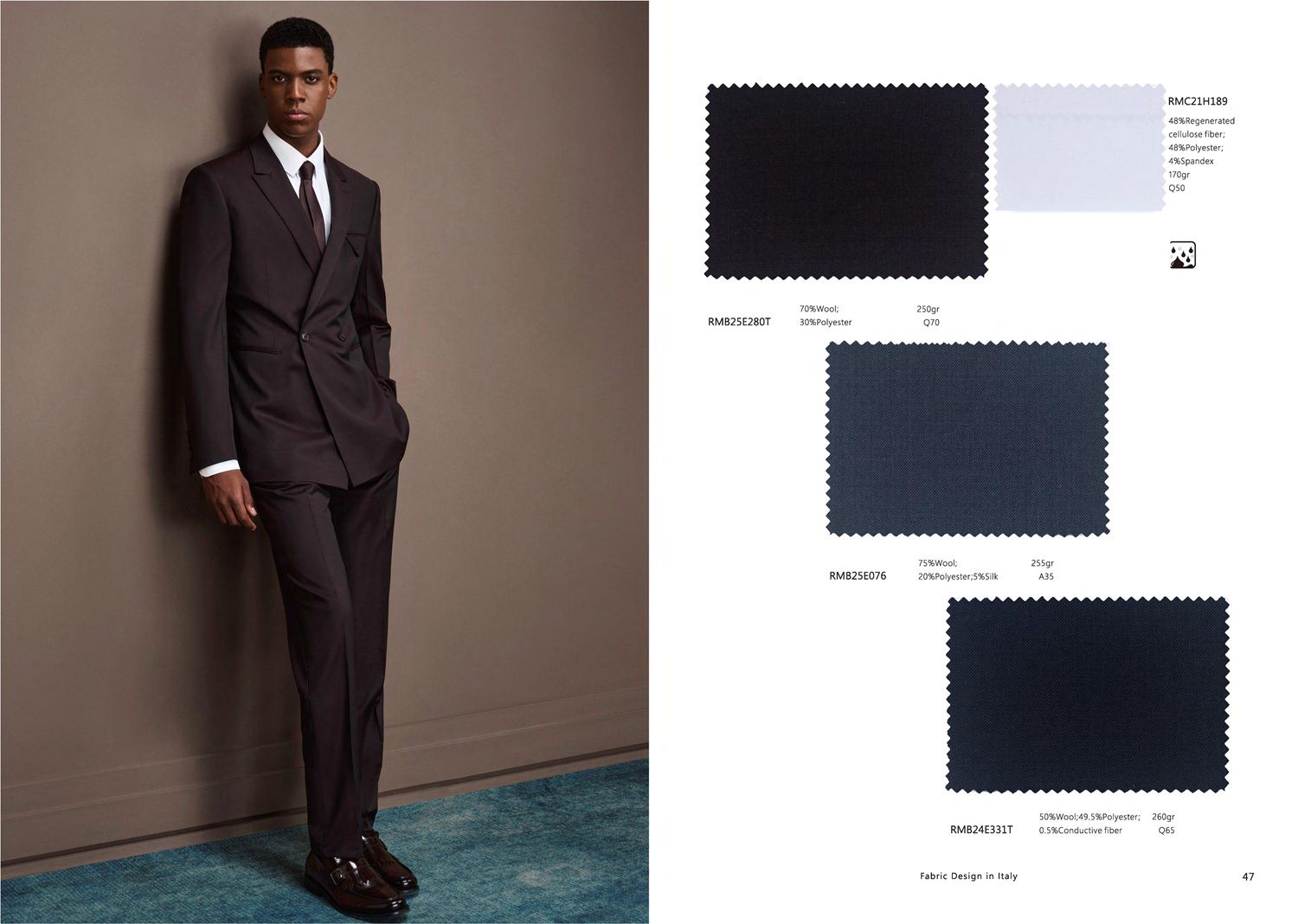 Dark Chocolate Wool Blend Suit