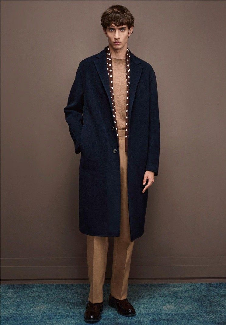 Midnight Blue Wool Overcoat