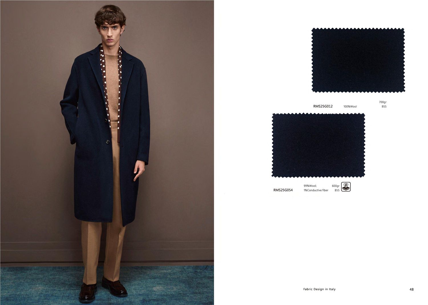 Midnight Blue Wool Overcoat