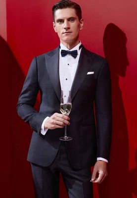 Black Wedding Tuxedo – Textured Elegance for Evening Events