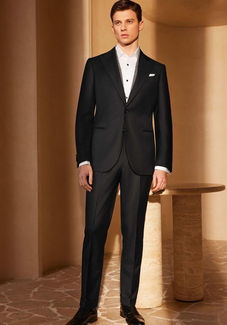 Loro Piana Black Wedding Suit – Pure Wool Sophistication
