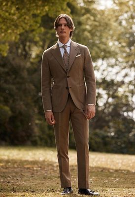Tailored Light Brown Cotton Suit