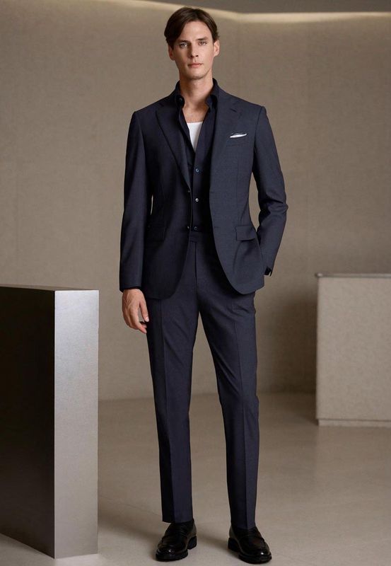 Modern Executive Suit with Stretch Wool