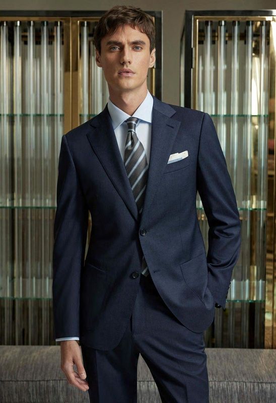 Men&#39;s Navy Wool Business Suit – Classic &amp; Refined