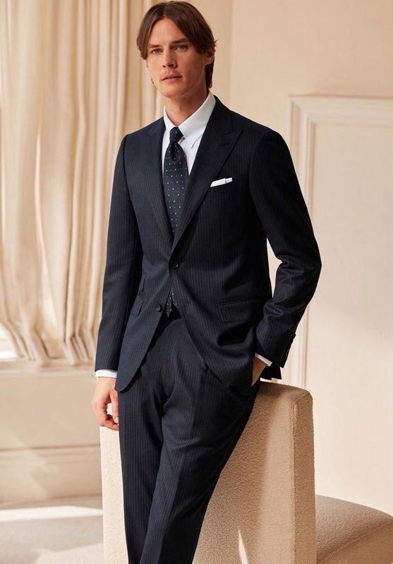 Navy Pinstripe Suit – Elegant, Commanding &amp; Professional