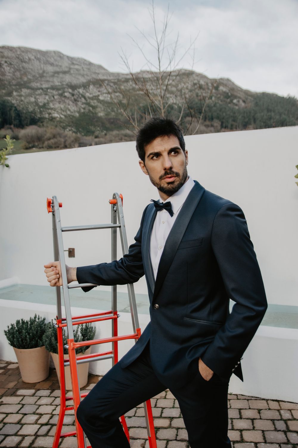 Navy Blue Wedding Suit for Men with Shawl Lapel