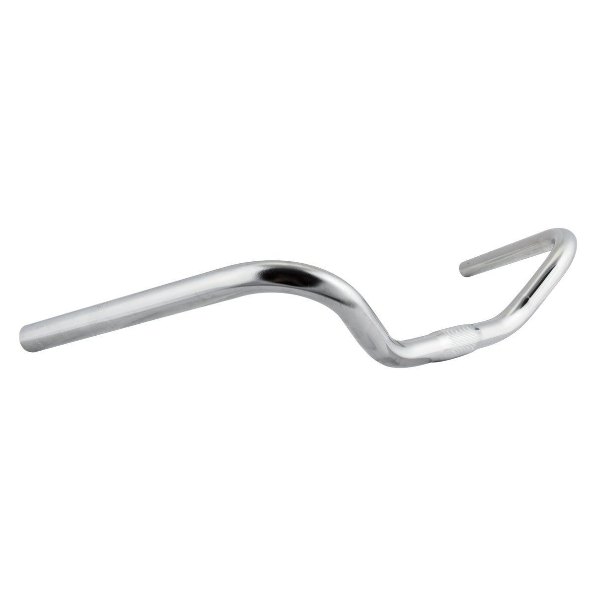 Guidon moustache 25.4mm, Alliage, Argent, Élévation 65mm