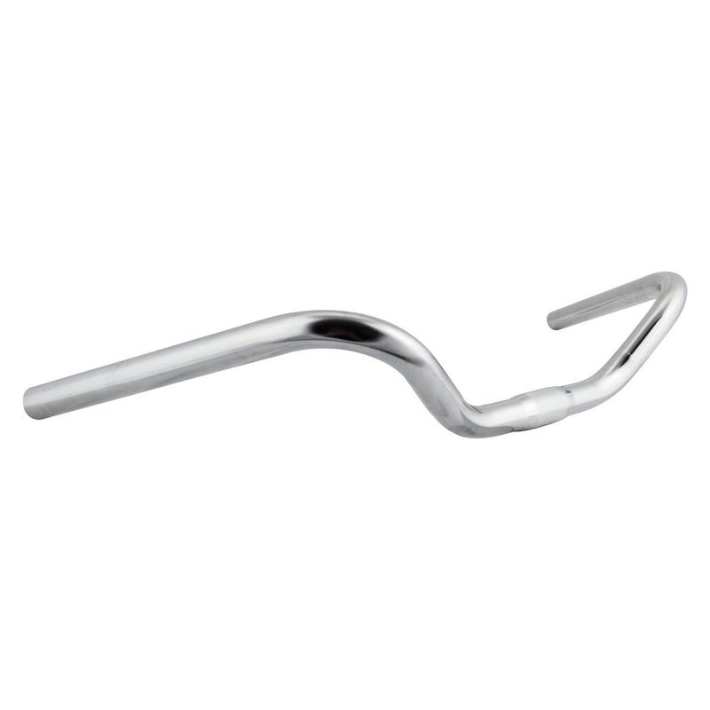 Guidon moustache 25.4mm, Alliage, Argent, Élévation 65mm