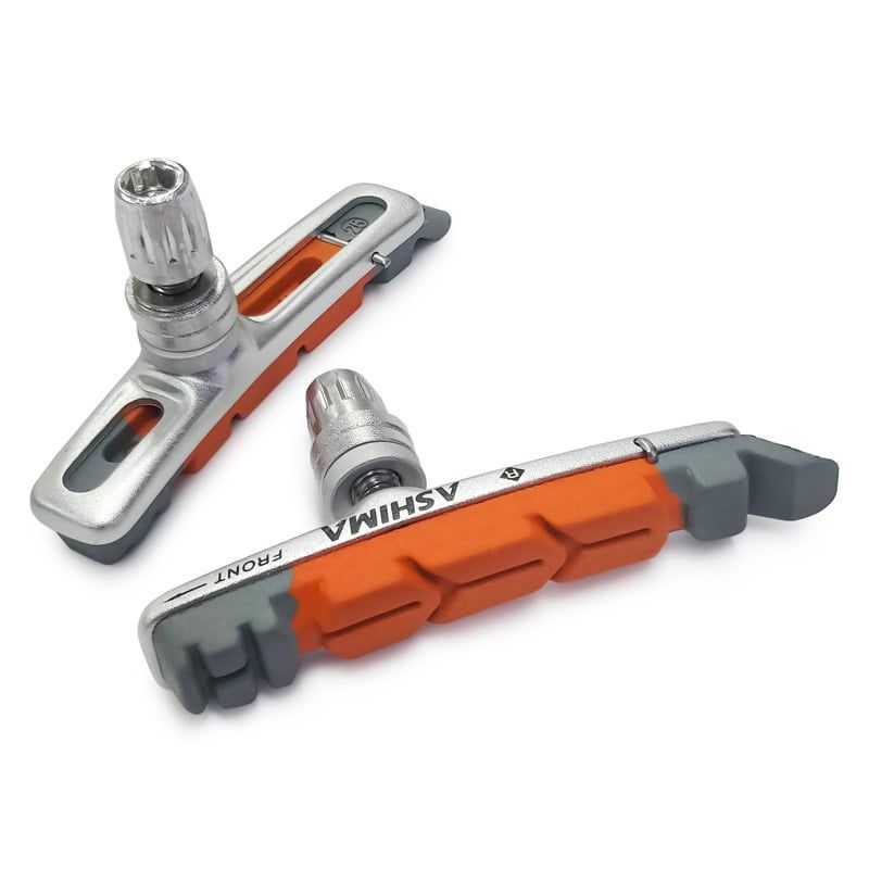 Ashima - Patins de frein pour V-brake à cartouche Orange/gris