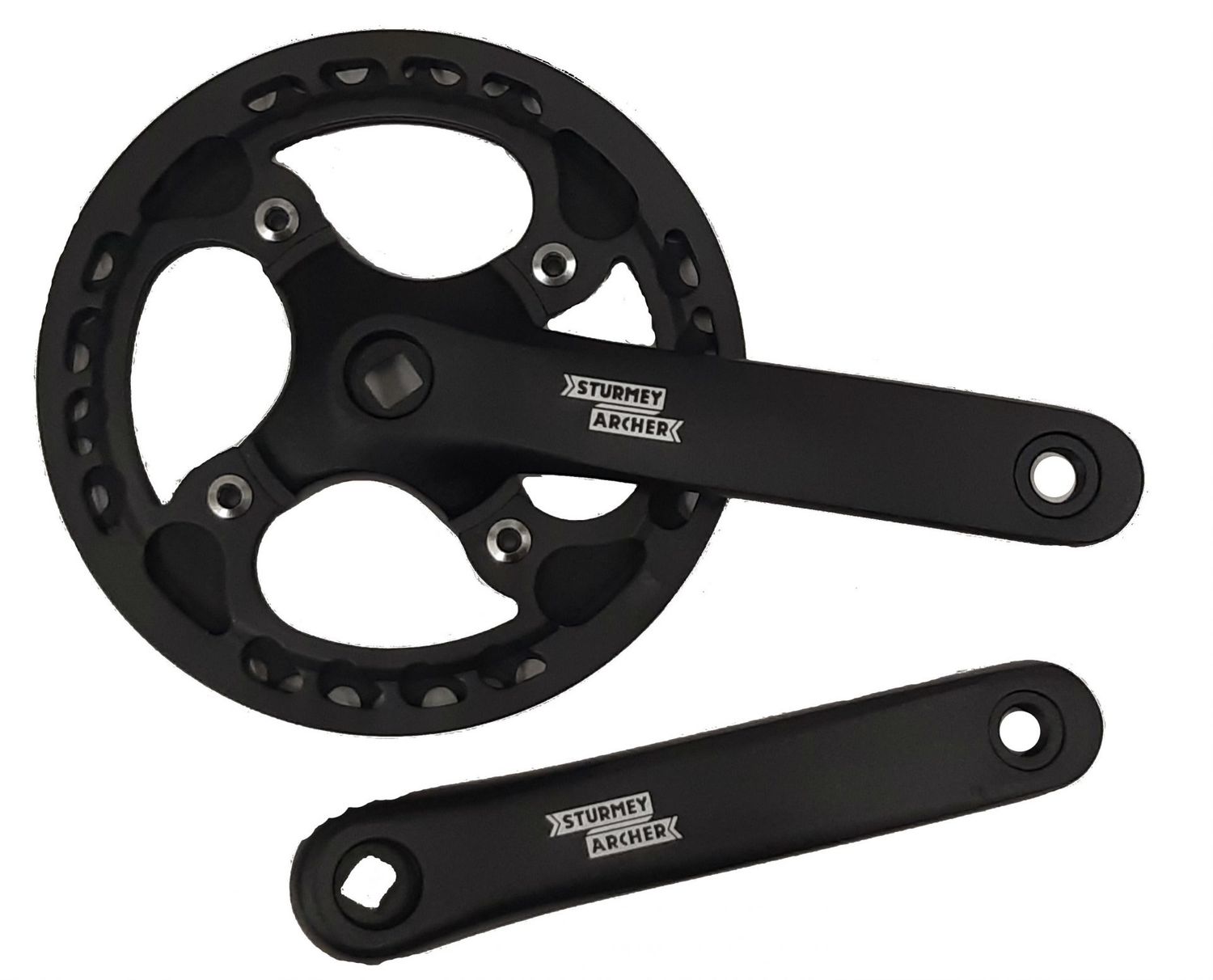 Sturmey Archer - Pédalier 1vit. 1/2” x 3/32&#39;&#39; Double garde-chaine, Color: Noir, Size: 44D