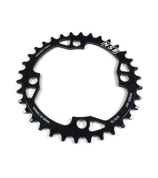 North Shore Billet, Variable Tooth Chainring, 4 Bolt, 104 BCD, 36 Tooth, Black