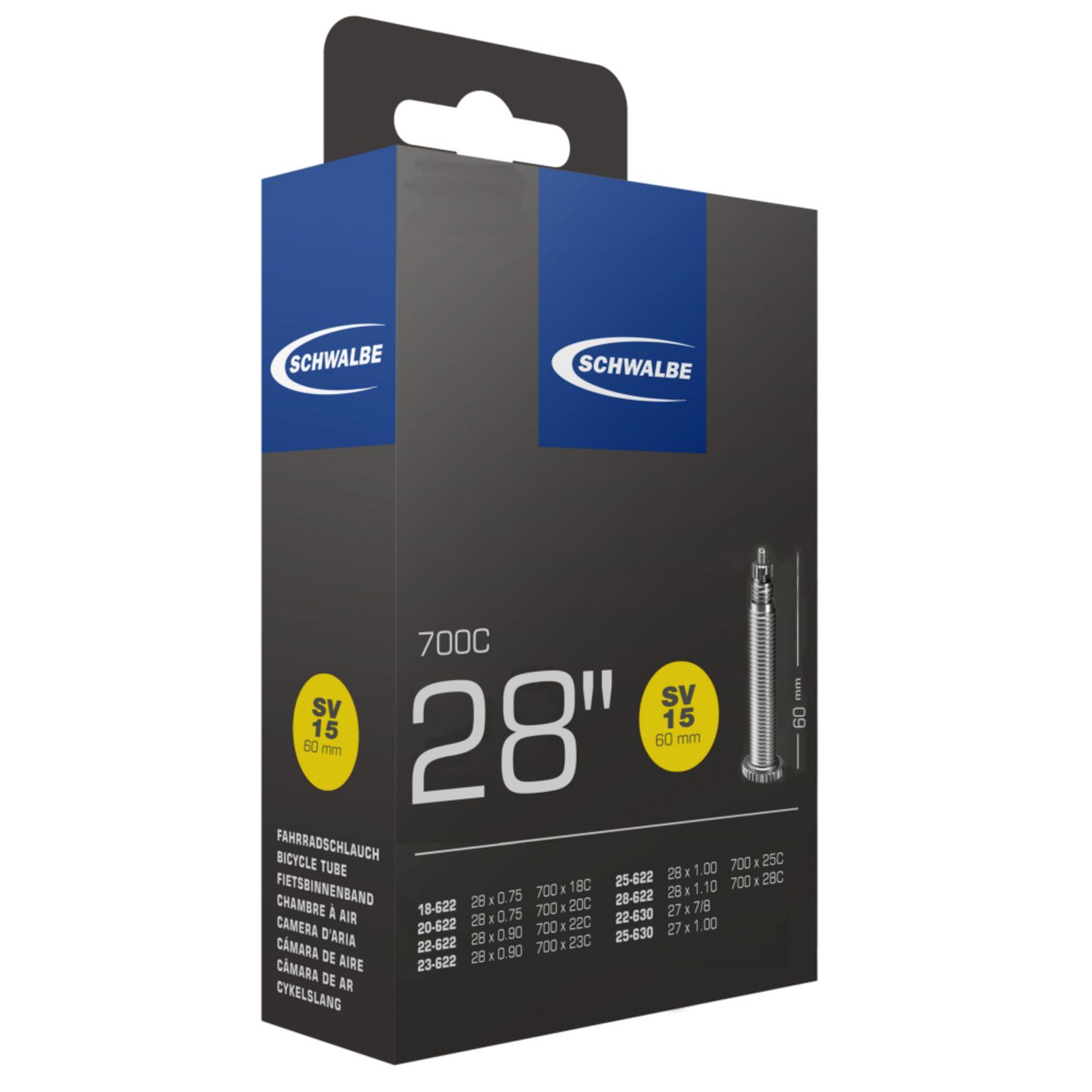 Schwalbe - Chambre à air Presta, Size: 700 x 18/28 60mm