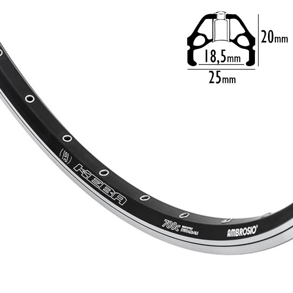 Ambrosio Keba - Jante 700C 32T Jante Noir
