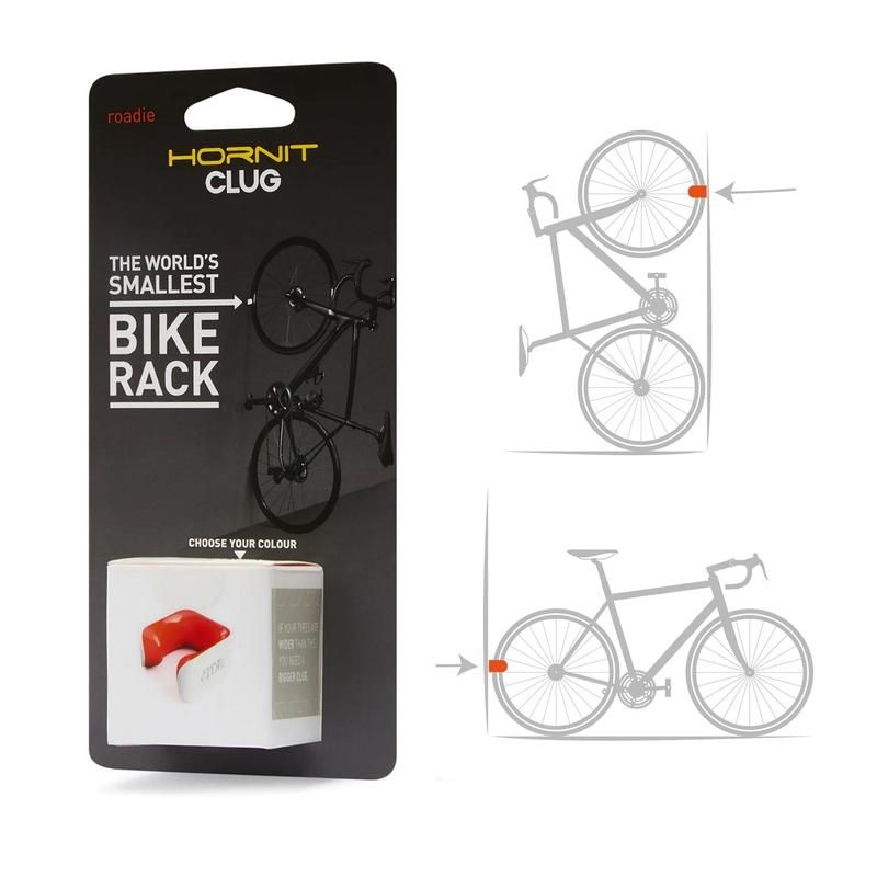 Clug Wall Mount Bicycle Storage Rack White/Orange, Size: Road (23mm-32mm)