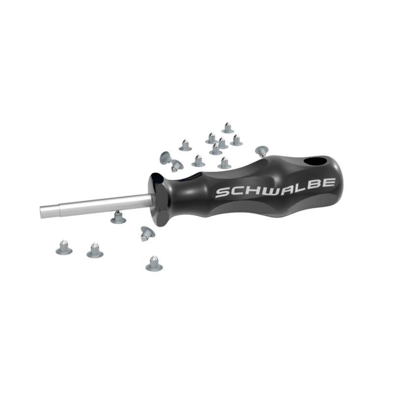 Schwalbe Winter - Studded Tire Tool &amp; 50 pack of Steel Tire Spikes/Studs